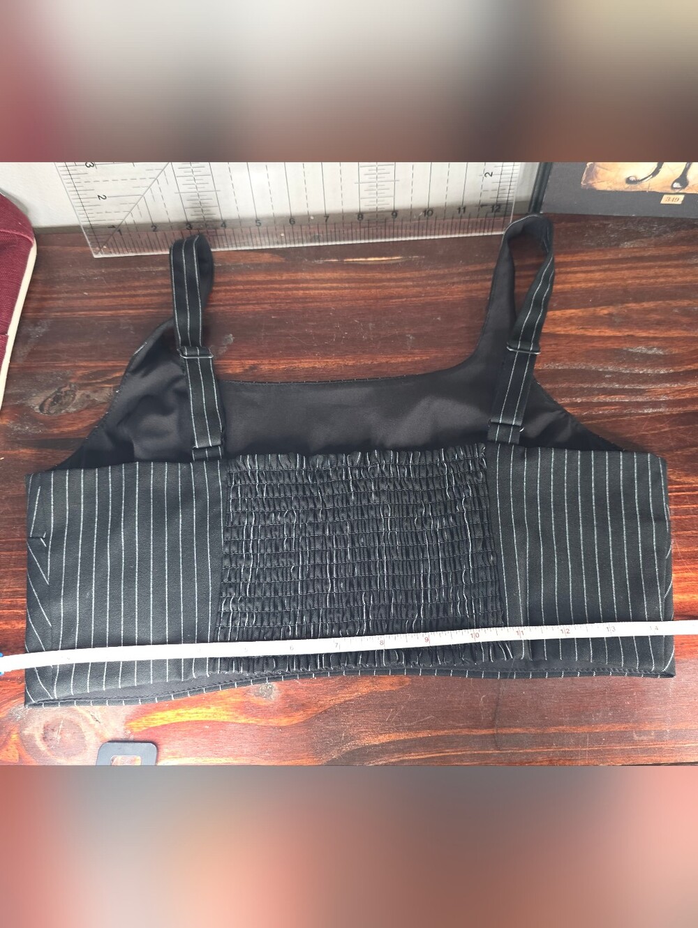 House of Harlow 1960 Black Pinstripe Crop Top